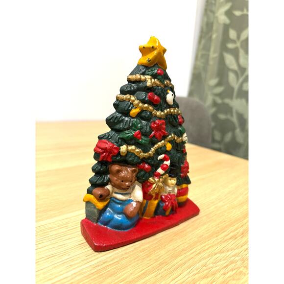 Cast Iron CHRISTMAS Tree Door Stop VINTAGE - Picture 3 of 5